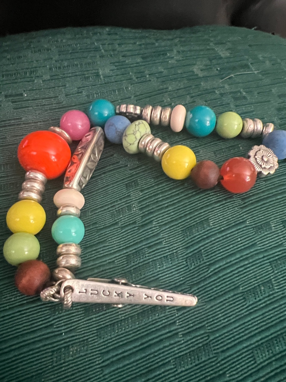 Lucky Brand Multicolor Clip On Beaded Purse Charm Y2K